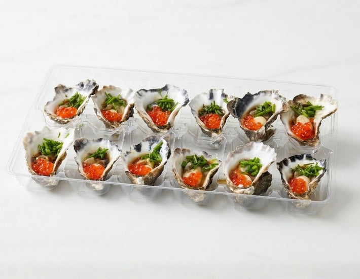 Oysters-with-Salmon-Caviar-Chives-Ponzu-Sauce-Manettas-Seafood-Market