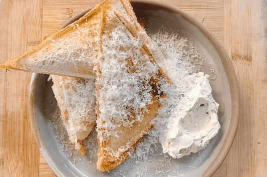 Lobster Jaffle with Caper Beurre Noisette & Horseradish Crème Fraiche