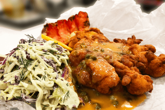 Lobster Schnitzel with Lemon & Pepper Sauce