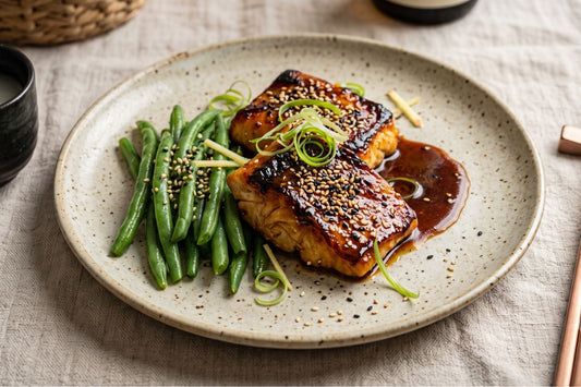 Miso-Glazed Murray Cod with Sesame and Spring Onion