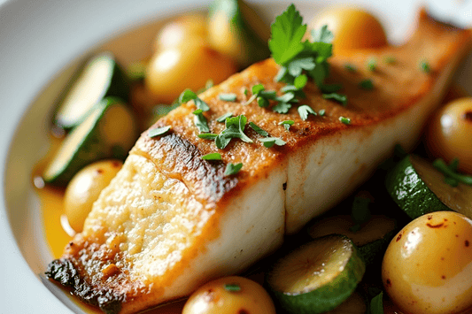 One-Pan Barramundi with Roasted Potatoes & Zucchini