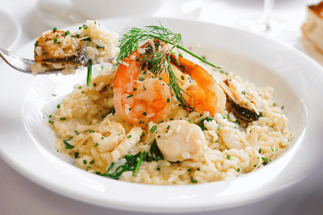 Prawn Risotto with Parmesan Crisp