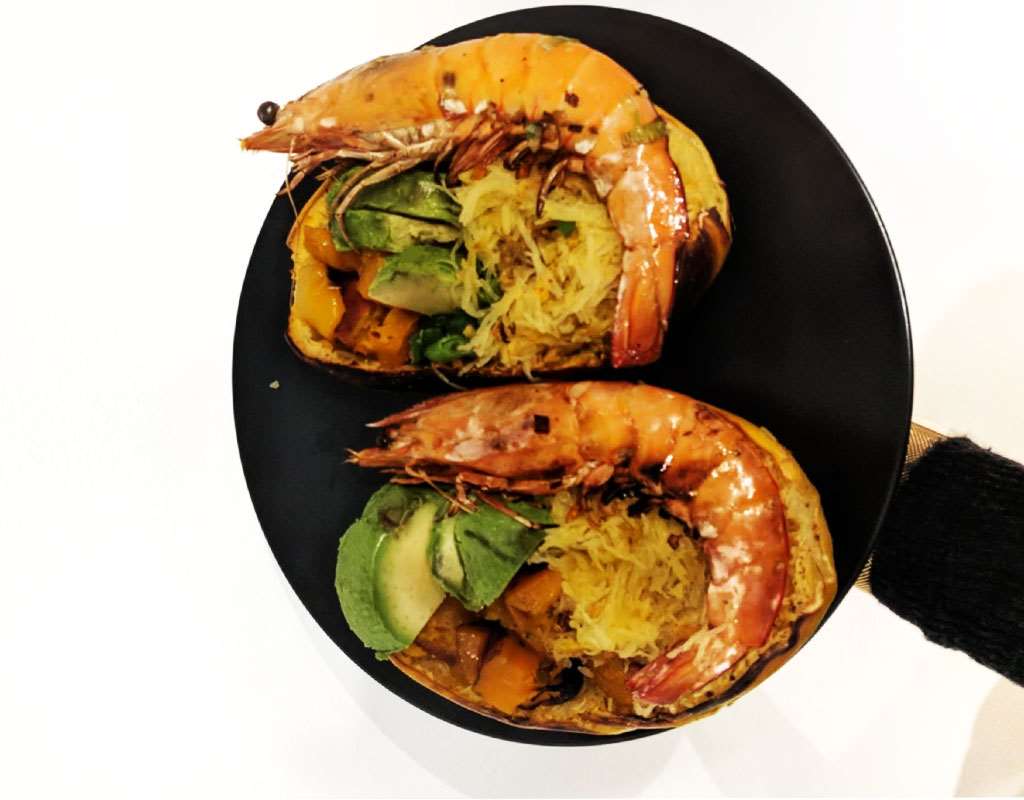 Prawn Spaghetti Squash Buddha Bowls