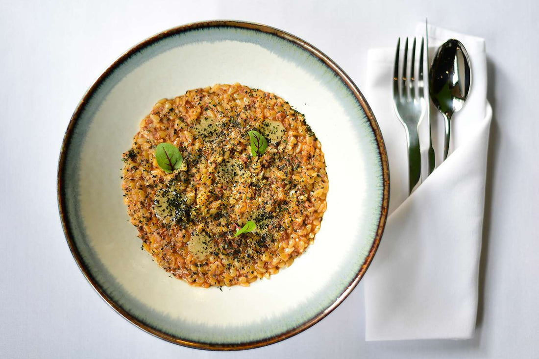 “Risoni” Pasta with Braised Octopus and Bone Marrow