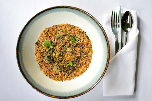 “Risoni” Pasta with Braised Octopus and Bone Marrow