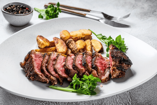 Scotch Fillet with Garlic Butter & Roast Potatoes
