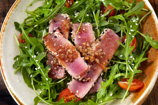 Seared Sesame Tuna with Ginger Soy Glaze