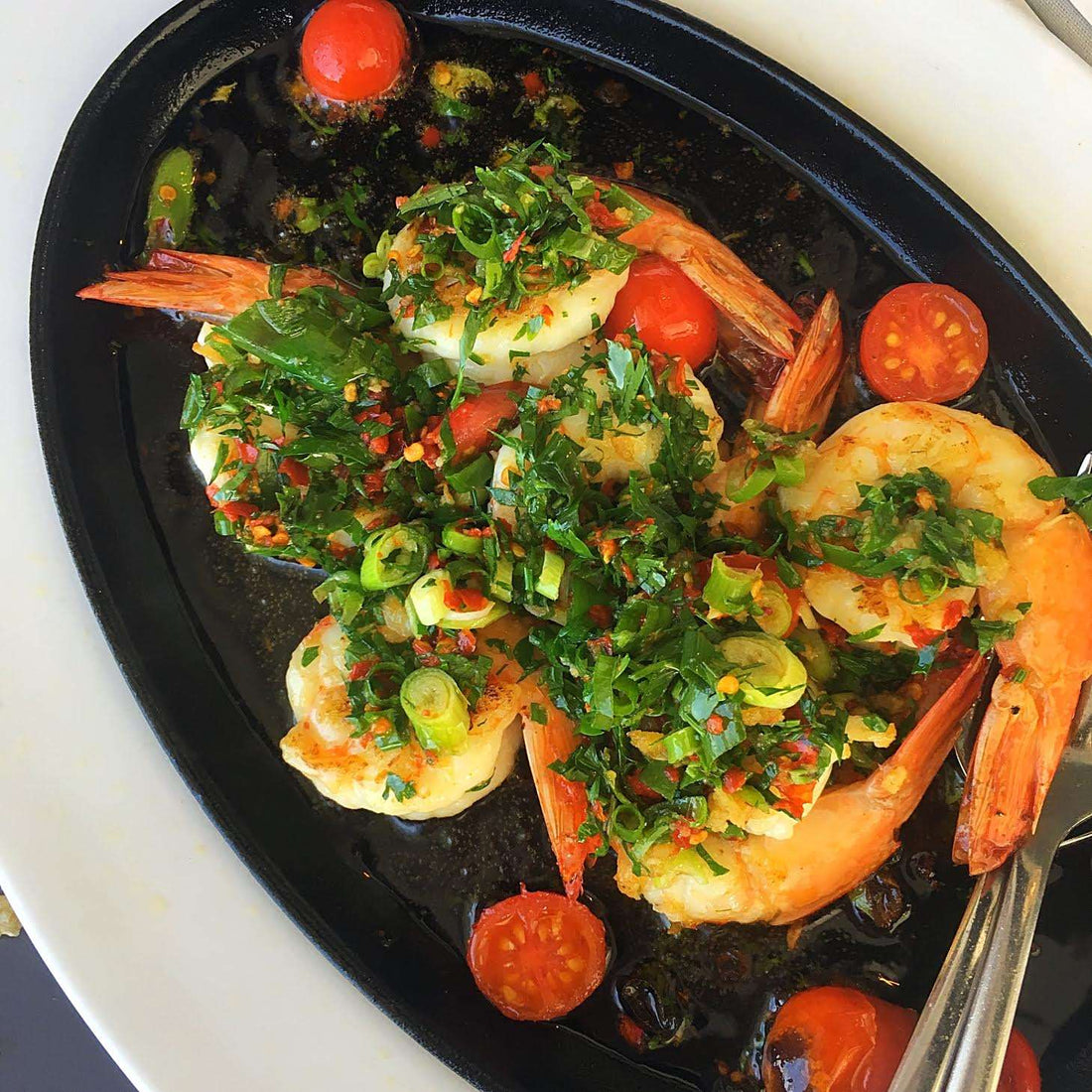 Sizzling Garlic & Chilli Prawns