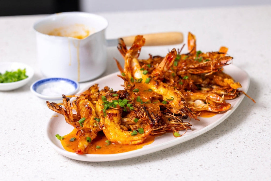 Skull Island Tiger Prawns with Honey Harissa Butter