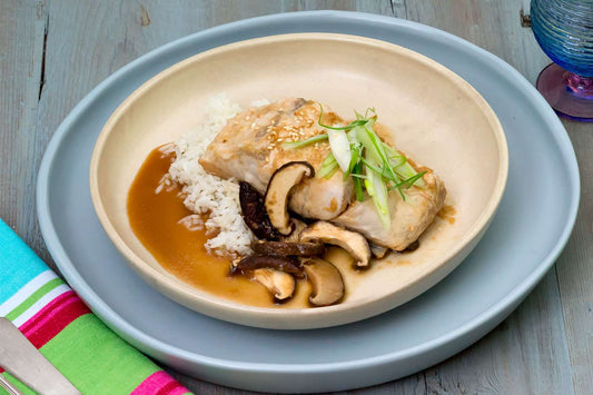 Steamed Barramundi Fillets with Lime, Ginger & Shiitake