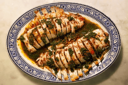 Spanish Stuffed Squid with Salsa Verde & Garlic Breadcrumbs