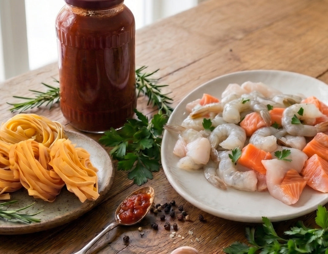 Marinara-Tagliatelle-Pasta-Box-Manettas-Seafood-Market